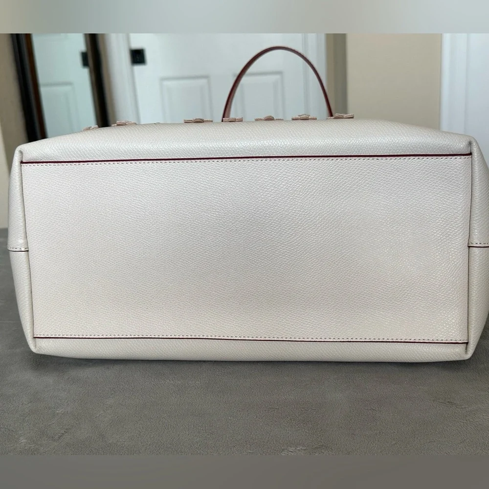 Coach Cream Floral Cutout Tote - Picture 6 of 13